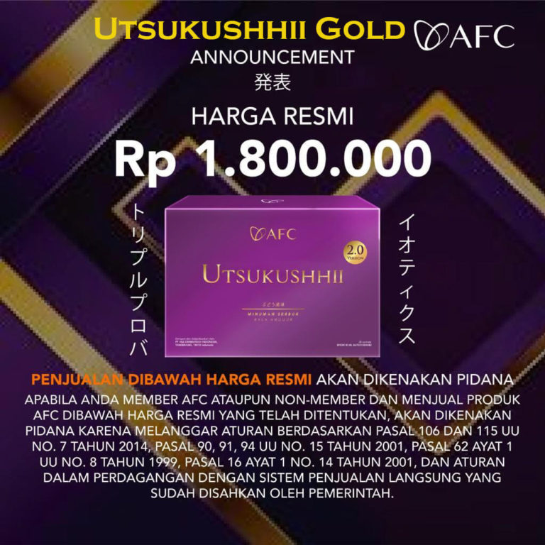 Harga Resmi Utsukushhii Gold